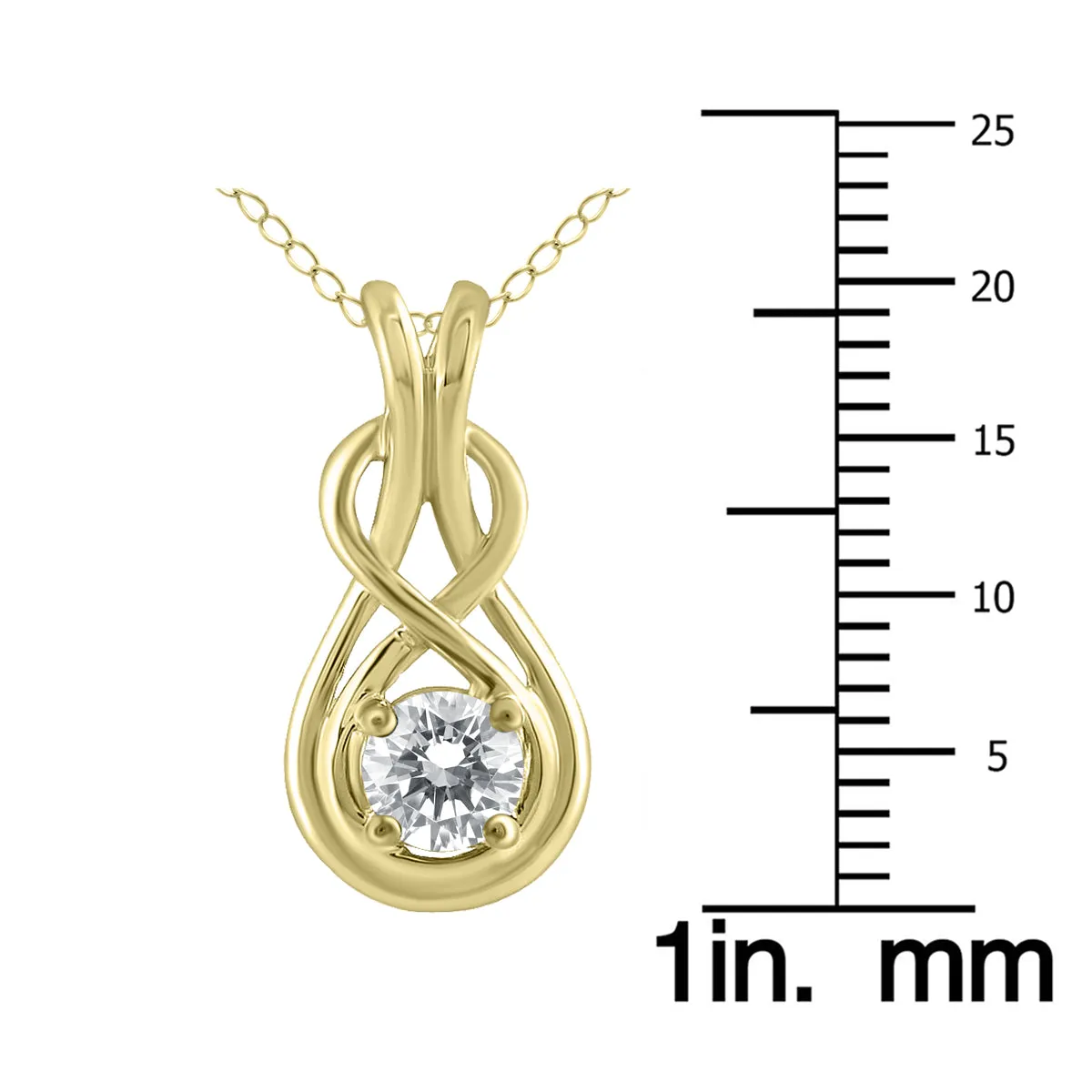 1/2 Ctw Natural Diamond Knot Pendant In 10K White Gold