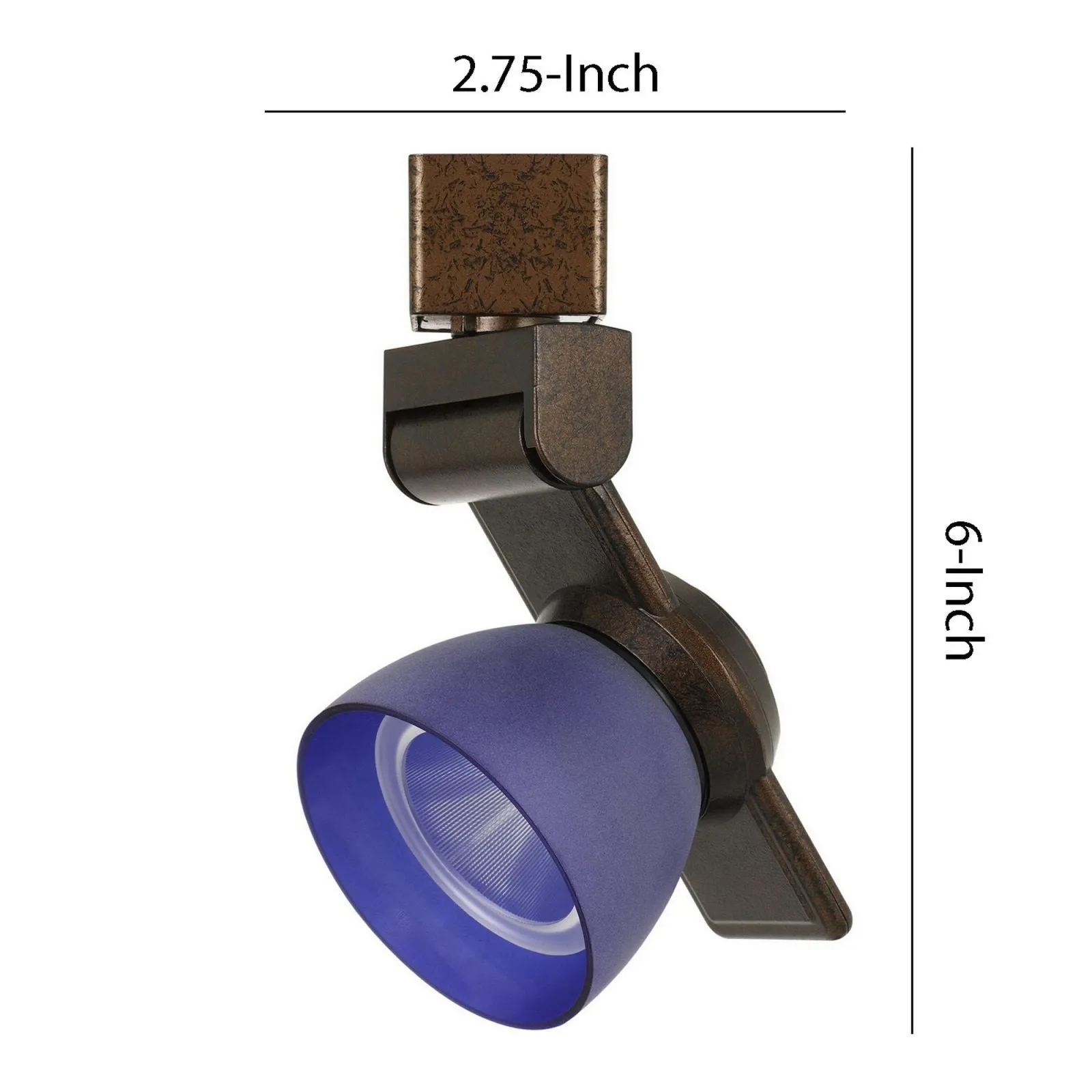 12W Integrated Metal And Polycarbonate Led Track Fixture, Bronze And Blue By Benzara