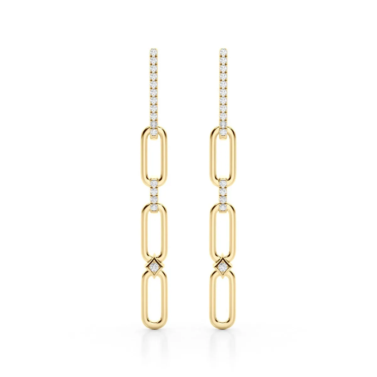 1/4 Ctw Diamond Dangle Earrings In 14K Yellow Gold