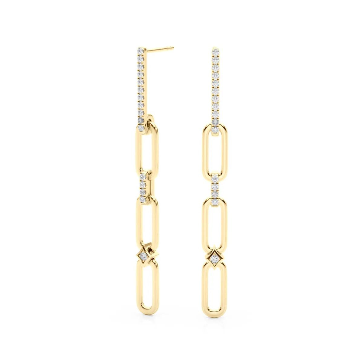 1/4 Ctw Diamond Dangle Earrings In 14K Yellow Gold