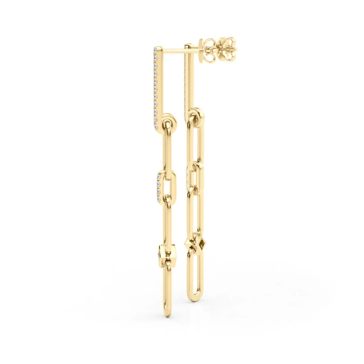 1/4 Ctw Diamond Dangle Earrings In 14K Yellow Gold