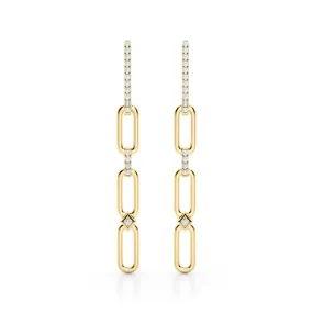 1/4 Ctw Diamond Dangle Earrings In 14K Yellow Gold