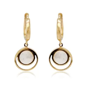 14k Gold Mother of Pearl Circles Earring