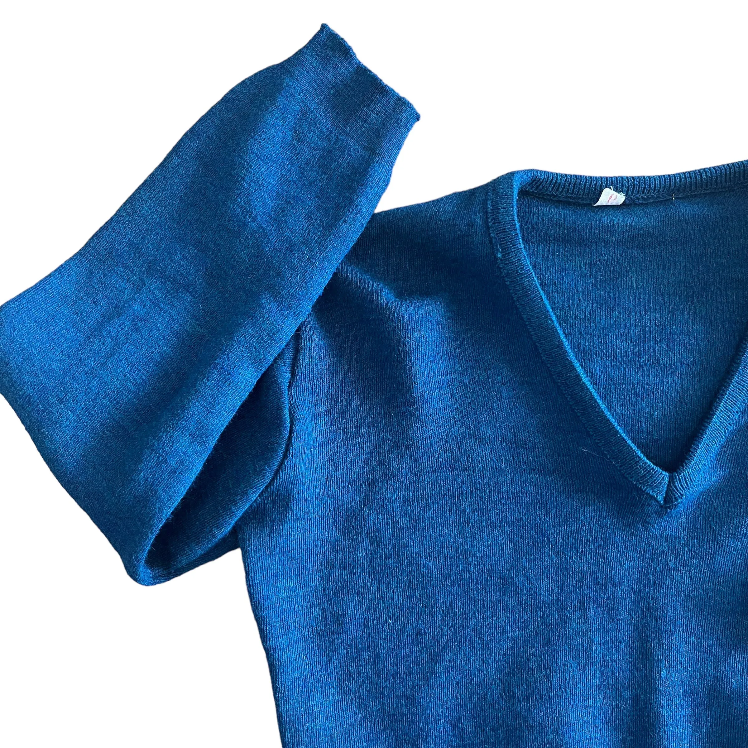 1960's Blue / Green V-Neck Jumper / 3-4Y