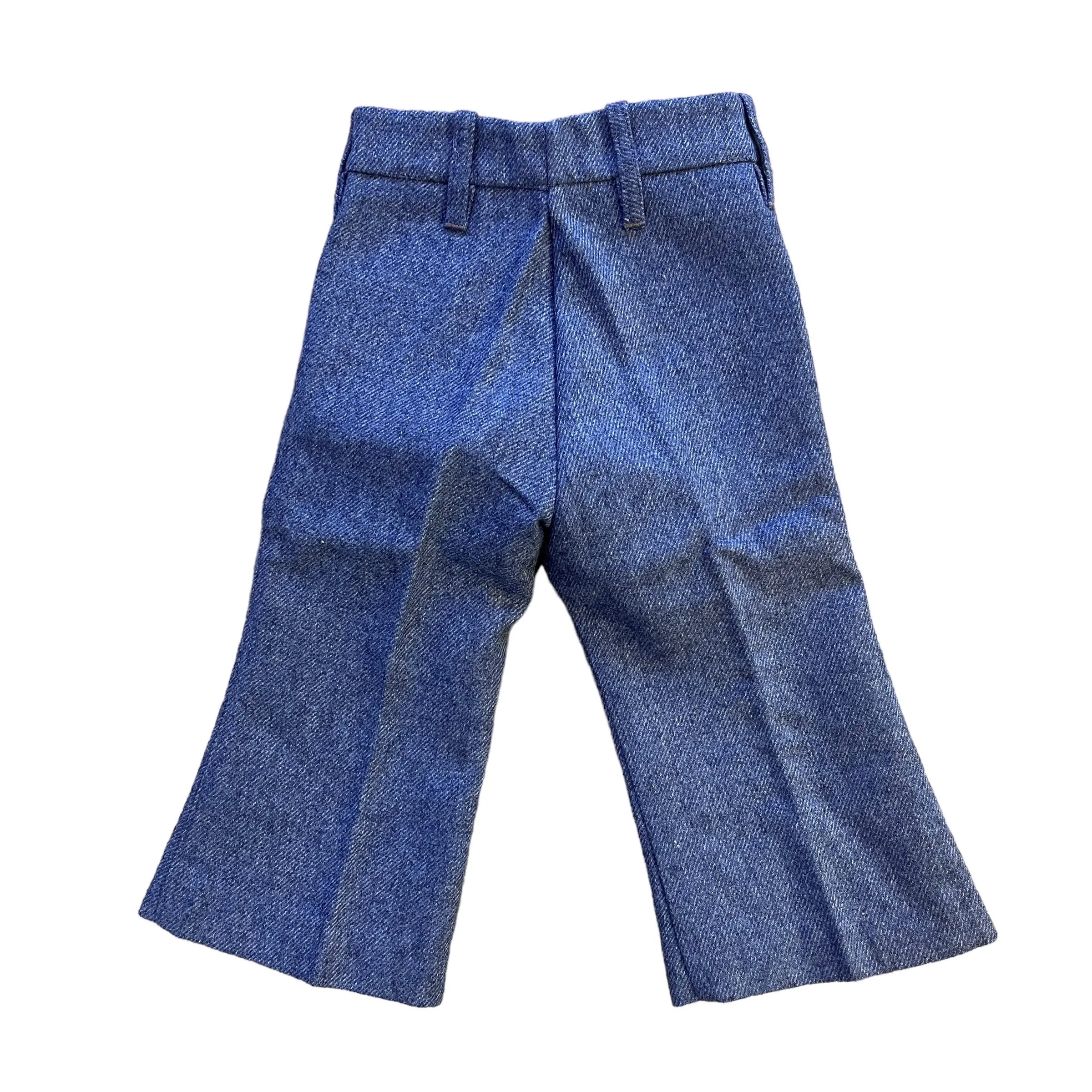 1970s Blue/Grey Flare Trousers /  12-18M