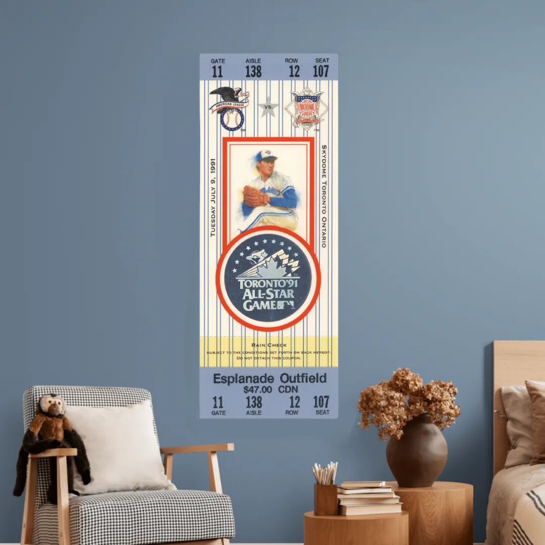 1991 Toronto MLB All-Star Game Ticket 48" Wall Decal