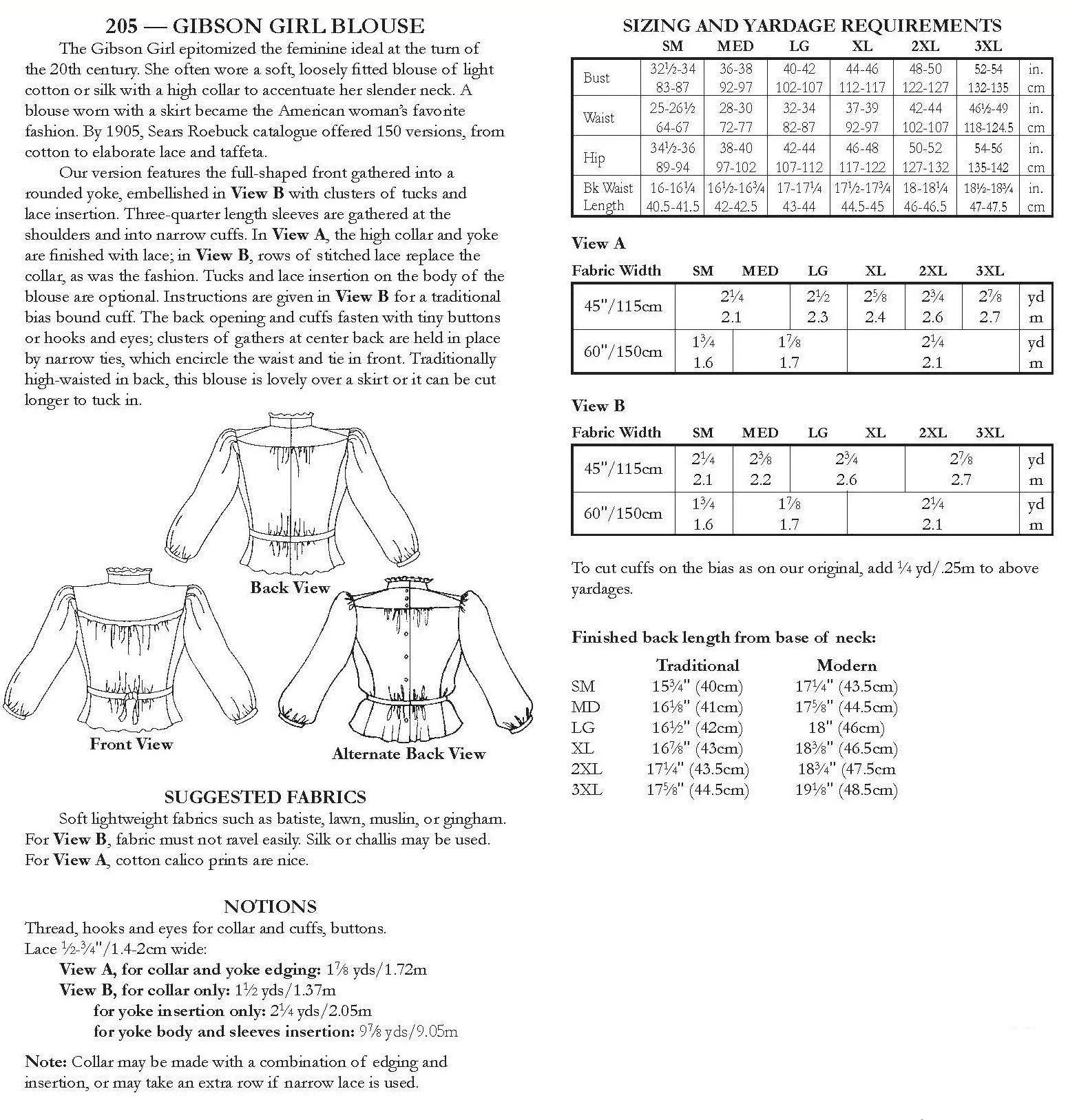 205 Gibson Girl Blouse - PDF