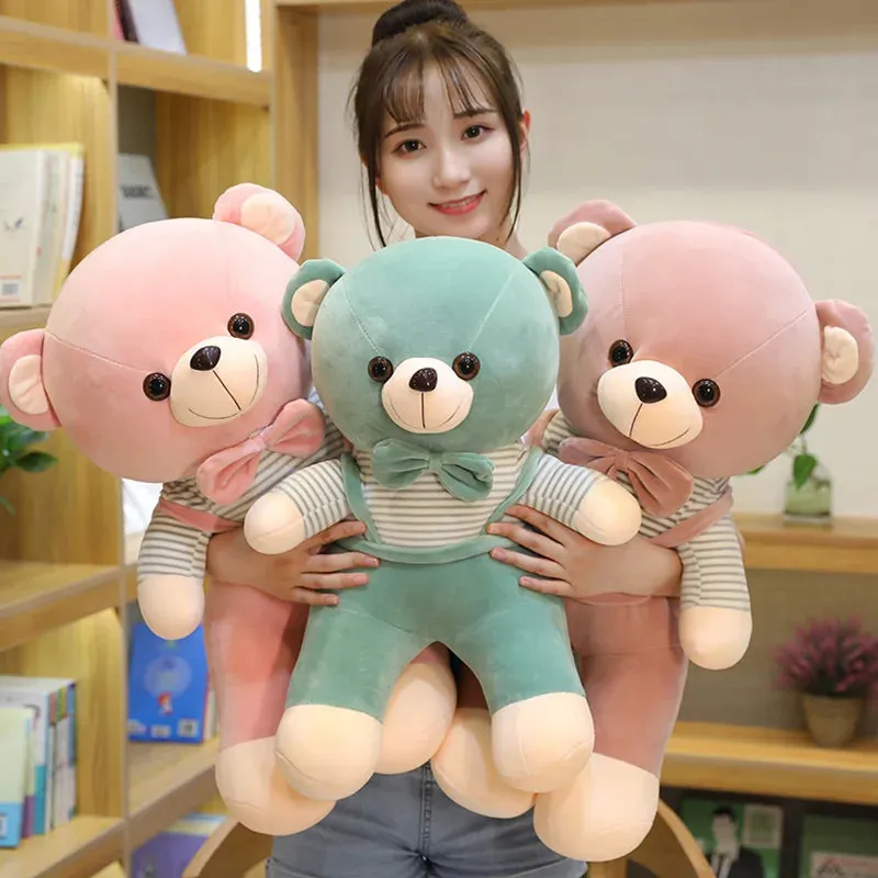 30cm green&pink Teddy Bear Stuffed Plush Toys Cute Dress Dolls Birthday Gifts For Kids Wedding Party Decor