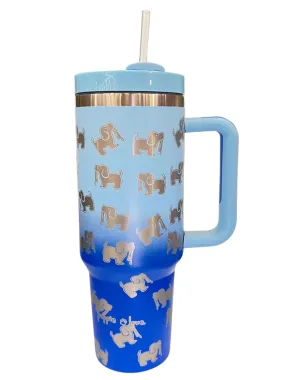 40oz STAINLESS TUMBLER, BLUE OMBRE