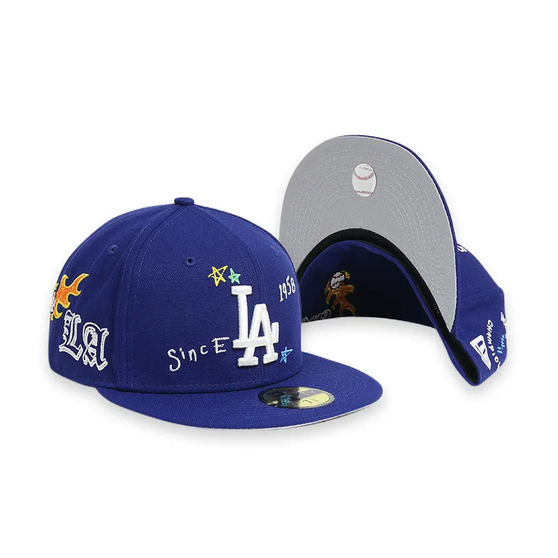 [60243713] Los Angeles Dodgers Scribble Blue 59FIFTY Men's Fitted Hat