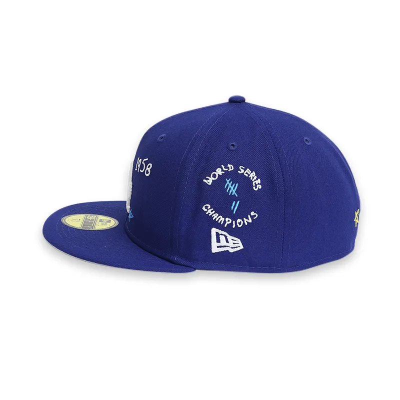 [60243713] Los Angeles Dodgers Scribble Blue 59FIFTY Men's Fitted Hat