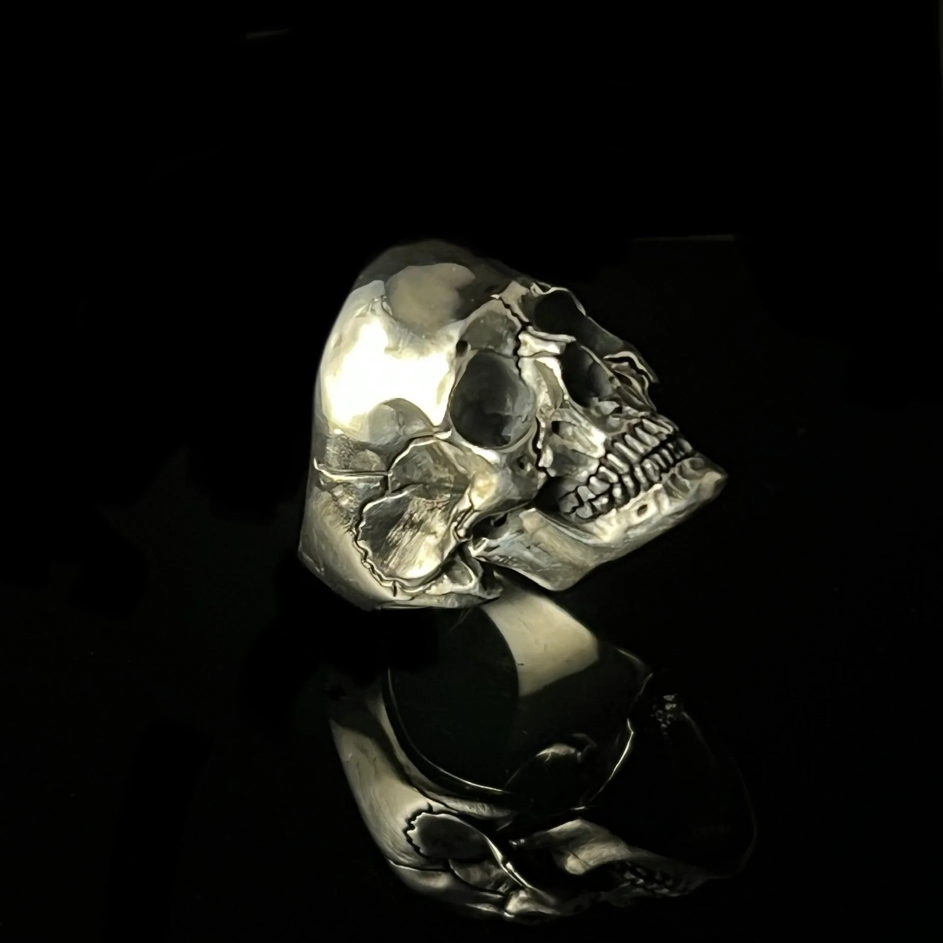 925 Full Skull Ring