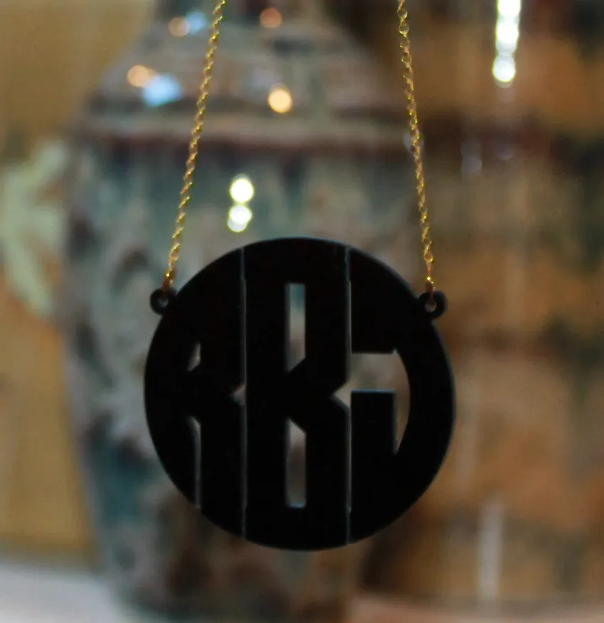 Acrylic Block Monogram Necklace