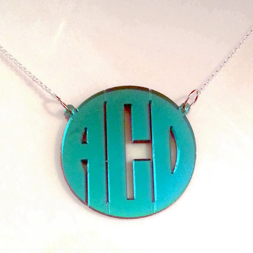 Acrylic Block Monogram Necklace