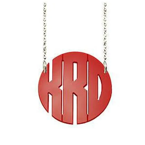 Acrylic Block Monogram Necklace