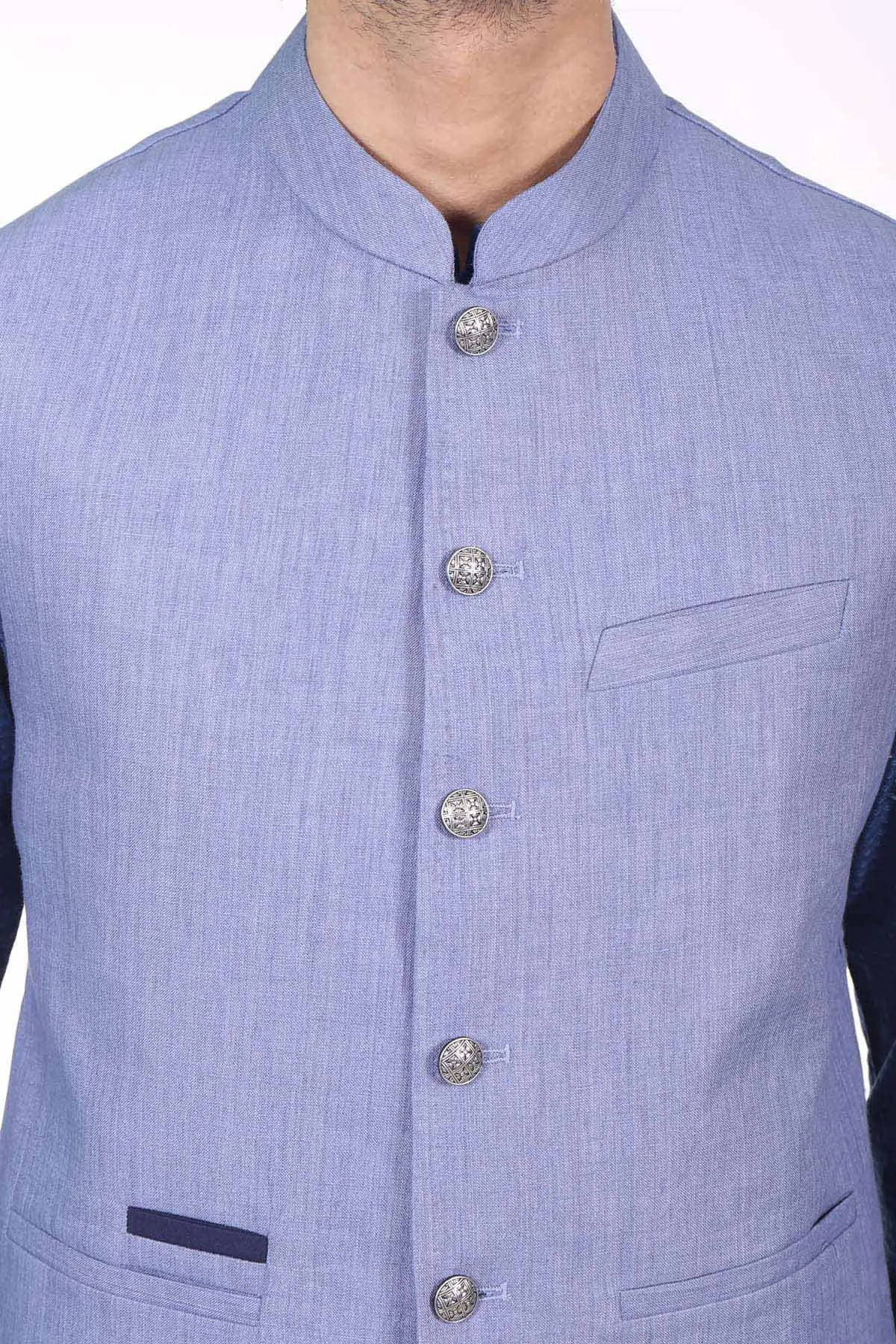 Afroz Waistcoat Grey Blue