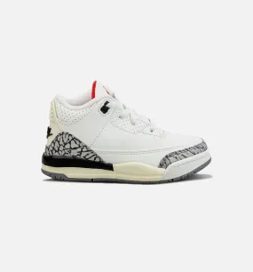 Air Jordan 3 Retro White Cement Reimagined Infant Toddler Lifestyle Shoe - White/Red/Grey