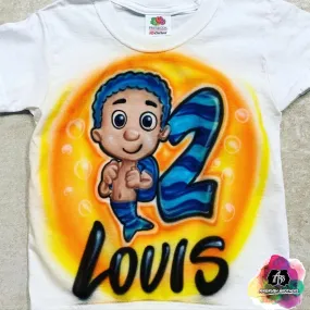 Airbrush Bubble Guppies - Goby Birthday Shirt Design