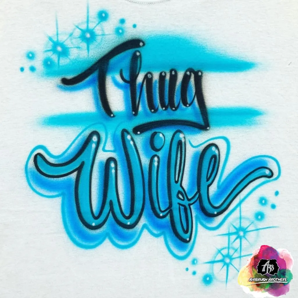 Airbrush Wife w/ Starbursts Shirt Design