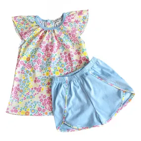 Alisson Girl's shirt & girl's short set Pima Cotton