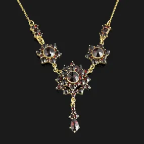 Antique Bohemian Garnet Pendant Necklace