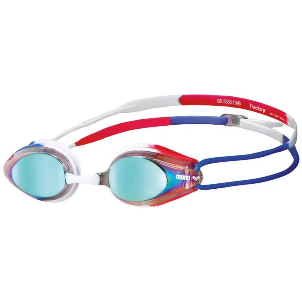 ARENA Junior's Tracks Mirror Swimming Goggle (Gold/Blue/Red)