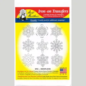 Aunt Martha's Snowflakes Iron-On Embroidery Pattern