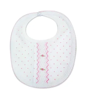 Baby Girl's Pink Dot Flower Bib