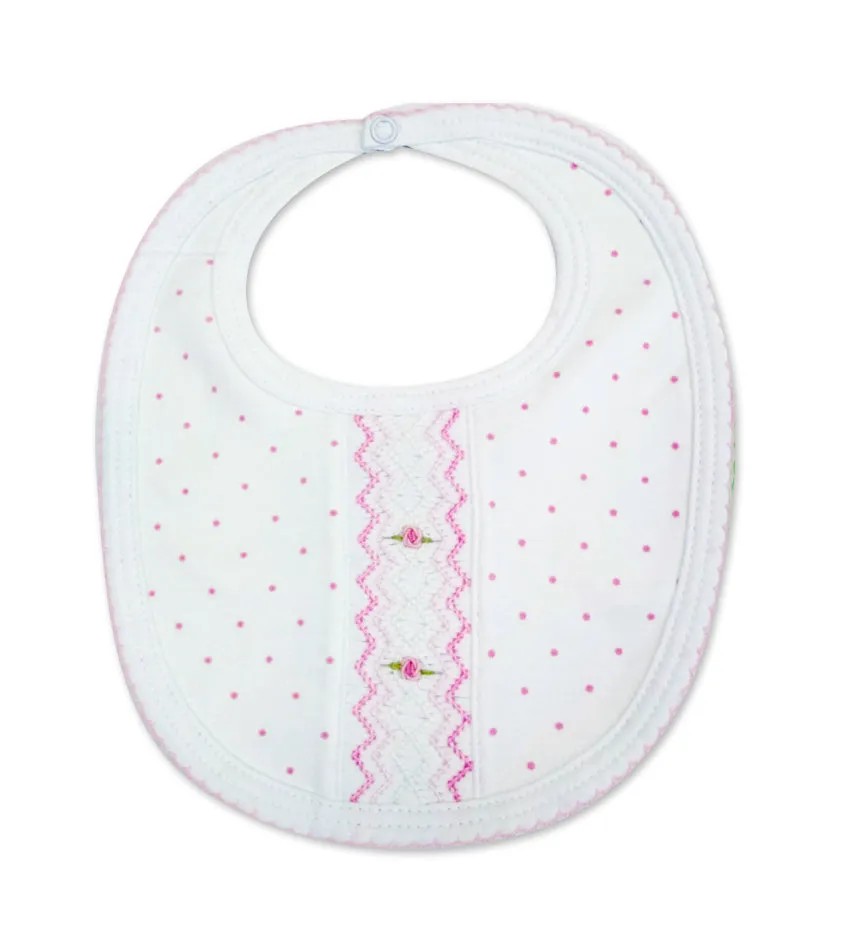 Baby Girl's Pink Dot Flower Bib