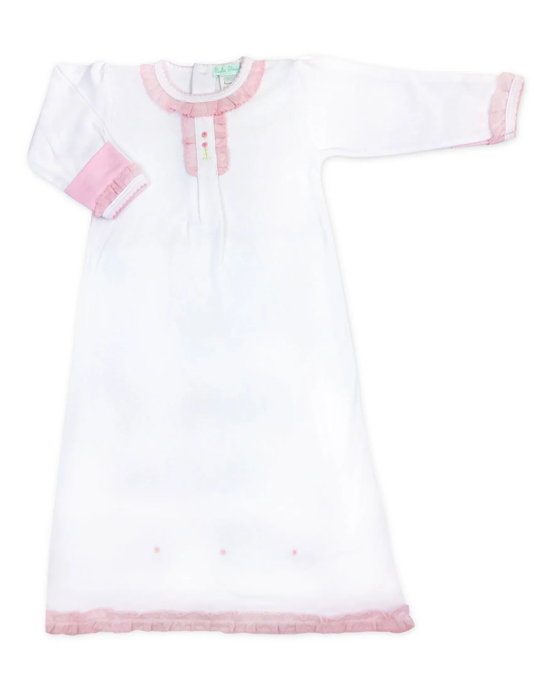 Baby Girl's White Rose Vines Daygown