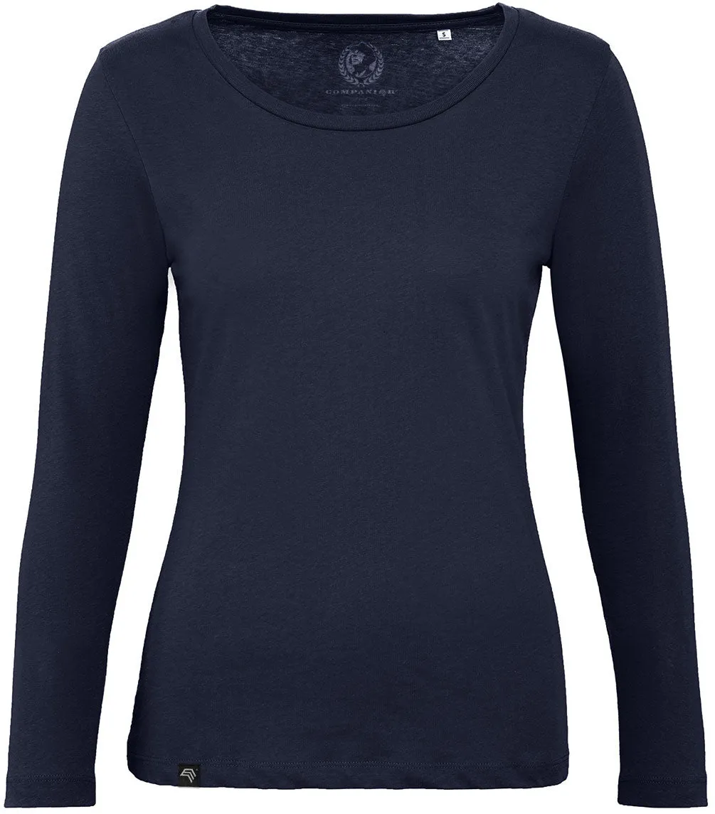 BAC TW071 ― Damen Bio-Baumwolle Langarm T-Shirt - Navy Blau