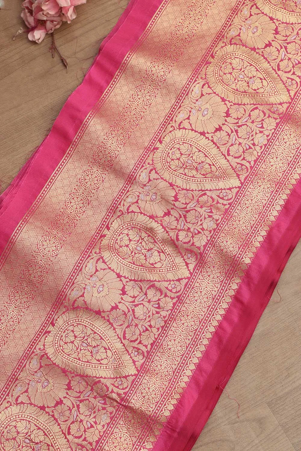 Banarasi Silk Lace: Pretty Pink 1 Mtr