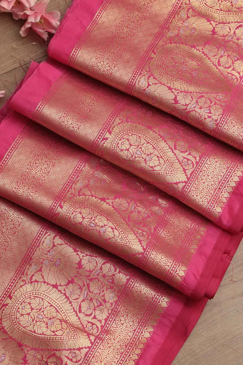 Banarasi Silk Lace: Pretty Pink 1 Mtr