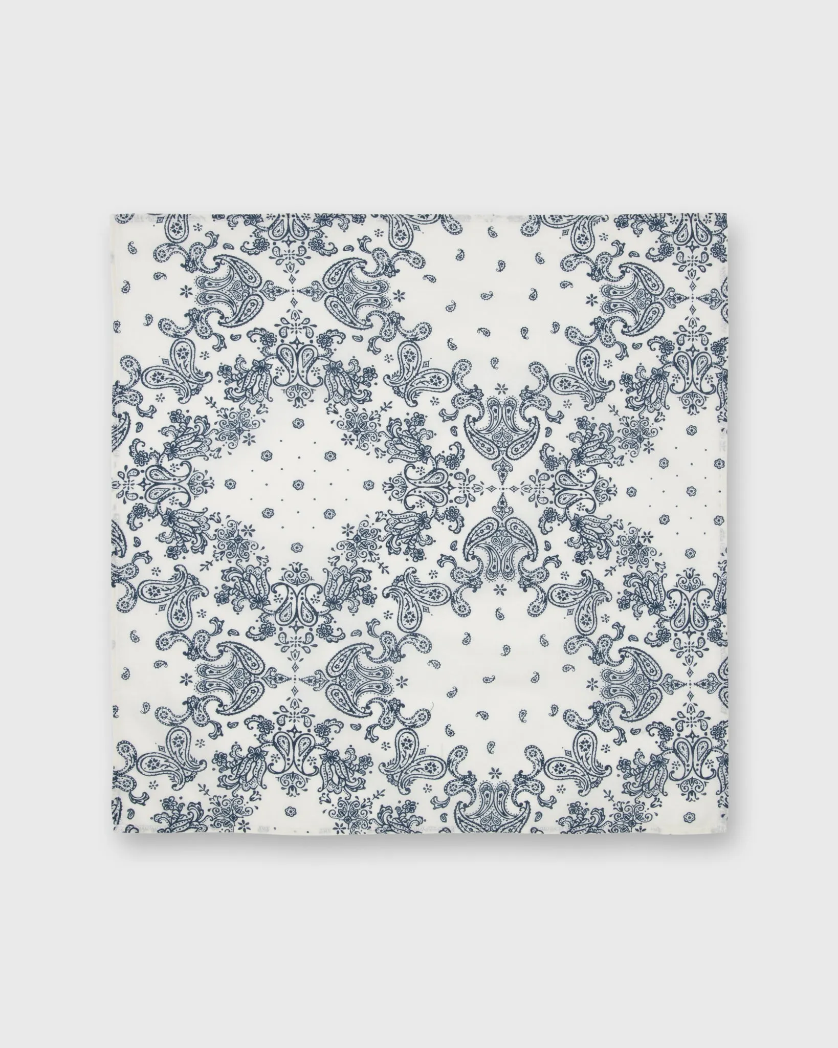 Bandana in White/Blue Paisley