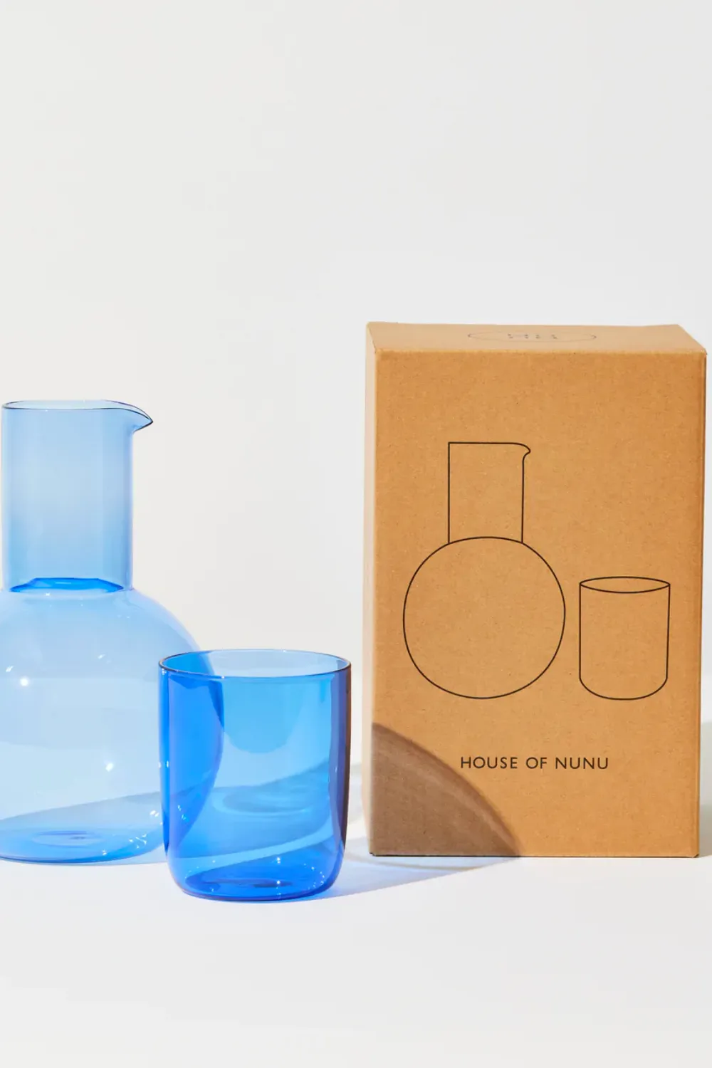 BELLY CARAFE   CUP SET IN BLUE