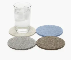 Bierfilzl Merino Wool Felt Round Coaster Multi 4 Pack CobbleStone