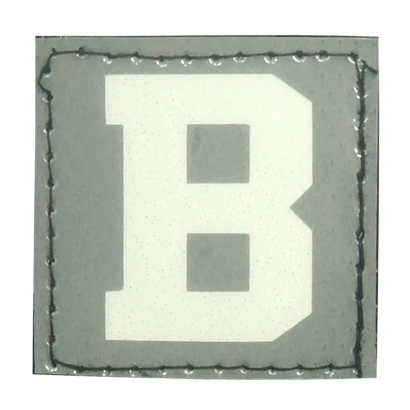 BIG LETTER B PATCH - BLUE GLOW IN THE DARK