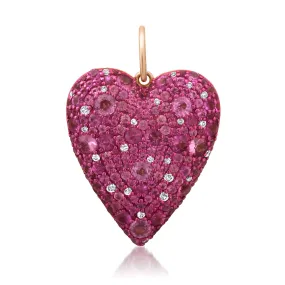 Big Love Jumbo Pink Sapphire Heart Pendant