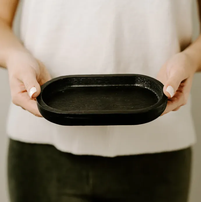 Black Wood Tray