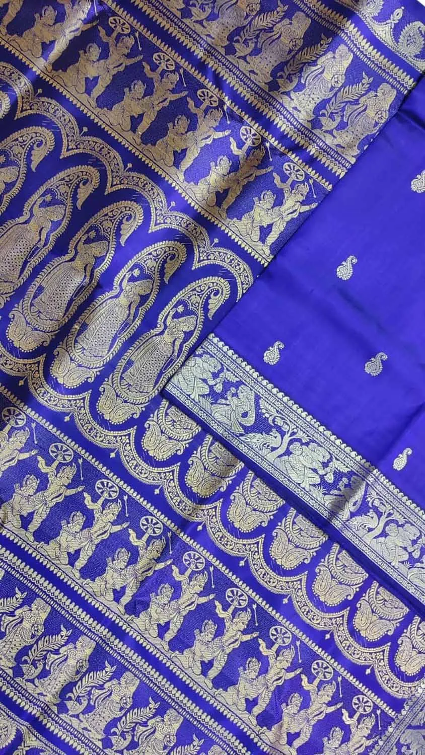 Blue Baluchari Handloom Pure Silk Saree