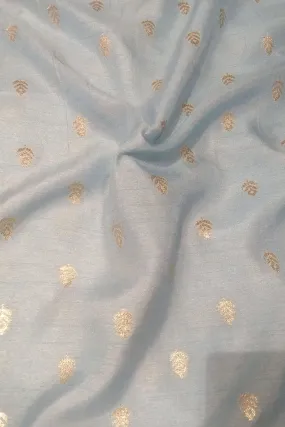 Blue Banarasi Dola Silk Fabric ( 1 Mtr )