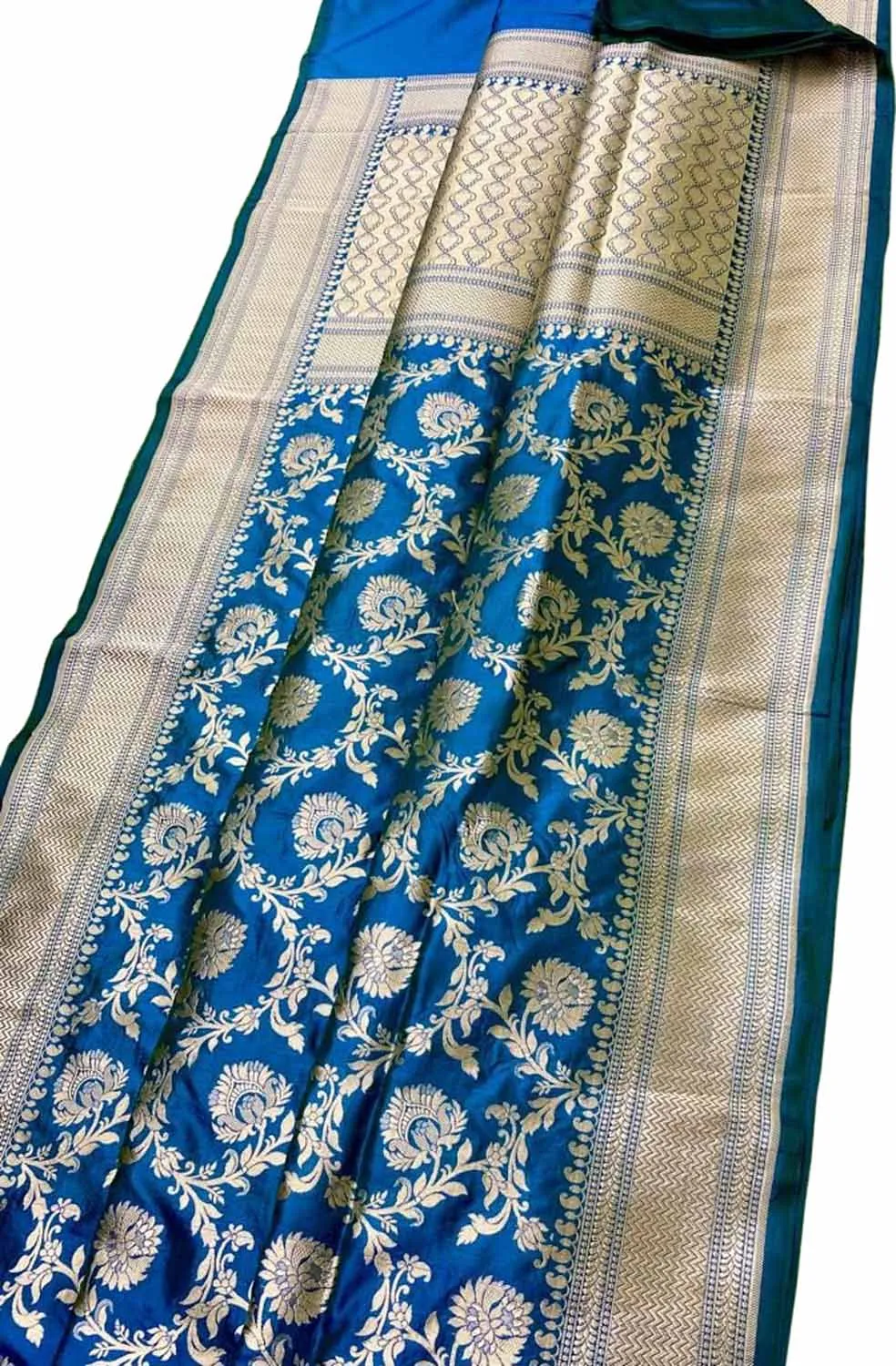 Blue Banarasi Handloom Pure Katan Silk Saree