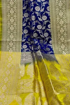 Blue Banarasi Handloom Pure Katan Silk Saree