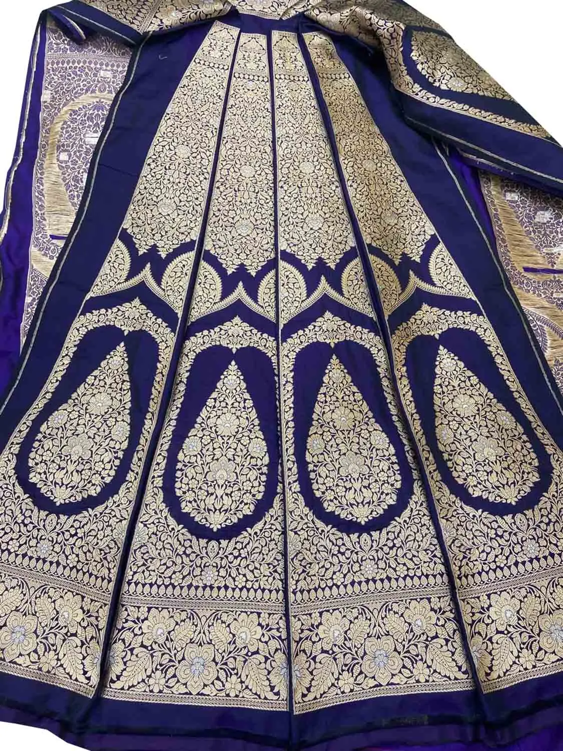 Blue Banarasi Silk Lehenga Set - Pure Elegance