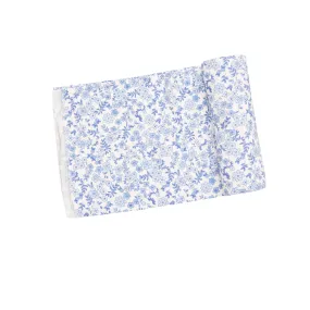 Blue Calico Floral Bamboo Swaddle Blanket