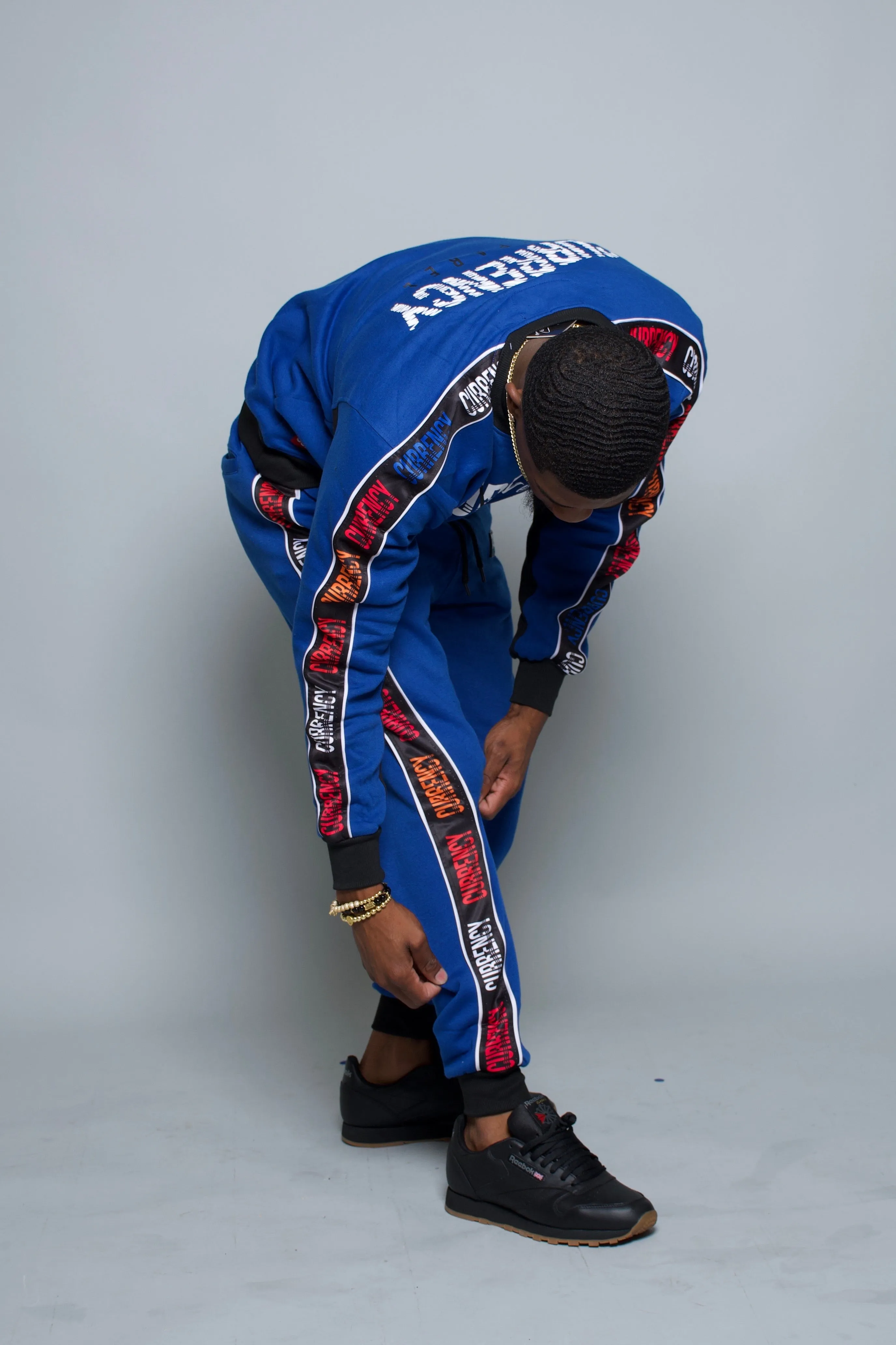 Blue Currency Sweat Suit