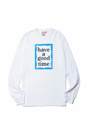 BLUE FRAME L/S TEE WHITE