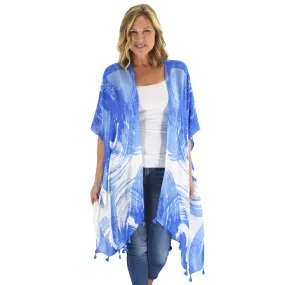 Blue Wave Viscose Kimono