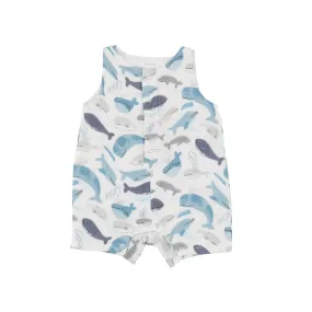 Blue Whales Shortie Romper