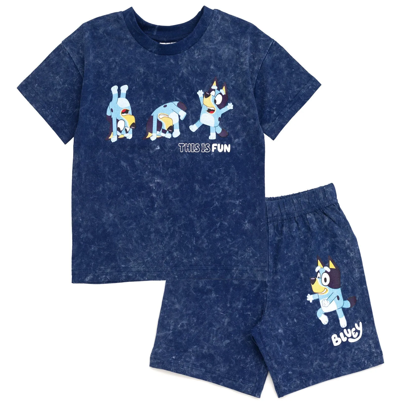 Bluey Vintage Wash Drop Shoulder T-Shirt and Shorts Outfit Set